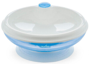 Детская посуда и приборы: Тарелка с подогревом, синяя, Nuvita
