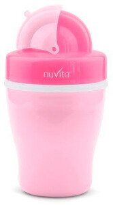 Поильники, бутылочки, чашки: Детский поильник 200 мл с трубочкой, розовый, Nuvita