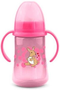 Поїльники, пляшечки, чашки: Тренувальна чашка (250 мл) з м'яким носиком, рожева, Nuvita
