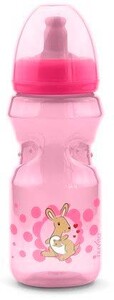 Бутылочка непроливайка (370 мл.) розовая, Nuvita