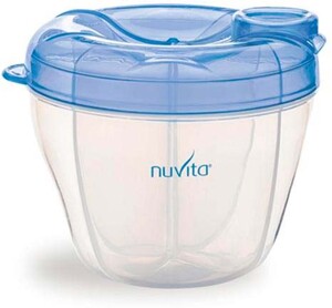 Дитячий посуд і прибори: Контейнер для зберігання сухого молока (синій), Nuvita