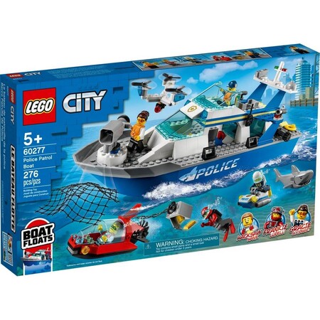 Наборы LEGO: Конструктор LEGO City Полицейская патрульная лодка 60277