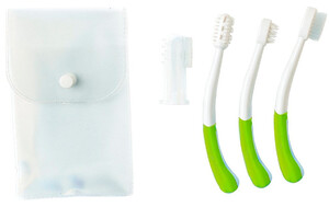 Зубні пасти, щітки та аксесуари: Набір по догляду за зубами (салатовий), Nuvita