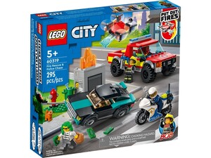 Конструктори: Конструктор LEGO City Пожежна рятувальна служба і поліцейське переслідування 60319