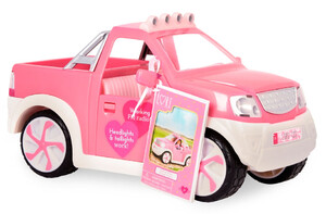 Джип розовый с FM-радио и светом, транспорт для кукол, Lori