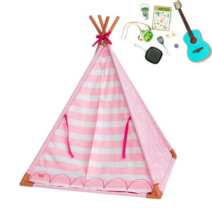 Одежда и аксессуары: Набор аксессуаров для кукол Мини-палатка (25 предметов), Our Generation