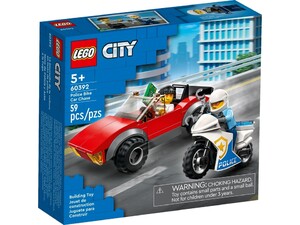 Игры и игрушки: Конструктор LEGO City Переслідування автомобіля на поліцейському мотоциклі 60392