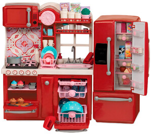 Игры и игрушки: Кухня для гурманов красная, 94 предмета, Our Generation