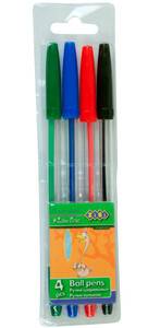 Ручки и маркеры: Набор из 4-х шариковых ручек, ZiBi