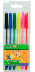 Ручки і маркери: Набор из 6-х шариковых ручек, ZiBi