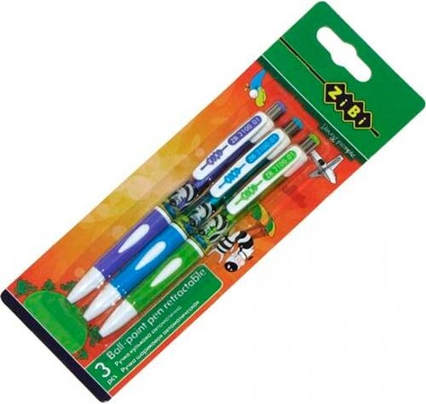 Ручки и маркеры: Набор шариковых ручек (3шт.), ZiBi