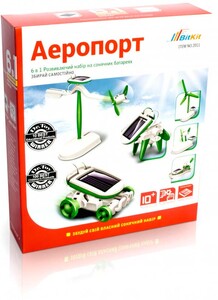 Ігри та іграшки: Конструктор на солнечных батареях Аэропорт 6 в 1 (34 элемента), BitKit