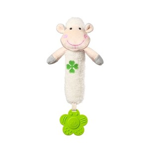 Брязкальця і прорізувачі: М'яка іграшка з пискавкою «Весела Овечка», 24 см, BabyOno