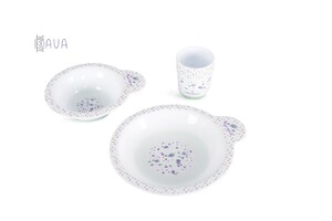 Наборы посуды: Набор для кормления (тарелочка глубокая, тарелочка мелкая, чашка), Baby team
