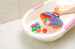 Органайзер для игрушек в ванную, голубо-оранжевый, Babyhood дополнительное фото 4.