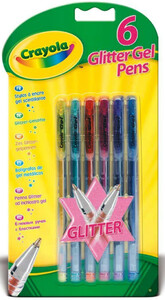 Ручки і маркери: Набір гелевих ручок з блискітками Crayola 6 шт (7747)