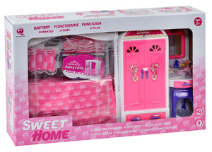Игры и игрушки: Кукольная спальня, Сладкий домик, розовая, QunFengToys