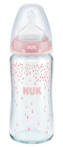 Поильники, бутылочки, чашки: Стеклянная бутылочка First Choice Plus, 240 мл, розовая, NUK