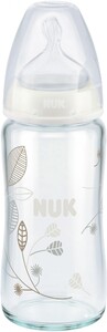 Стеклянная бутылочка First Choice Plus, 240 мл, серая, NUK