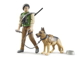 Люди: Набір ігровий: фігурка лісника з собакою та аксесуарами, Bruder