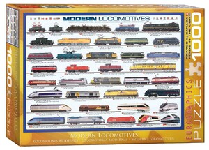 Ігри та іграшки: Пазл Сучасні локомотиви (1000 ел.)