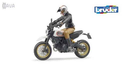 Мотоциклы: Мотоцикл с мотоциклистом Scrambler Ducati Desert Sled, Bruder