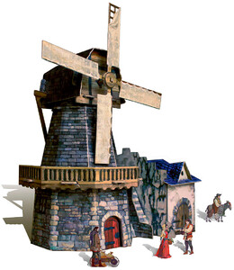 Аплікації та декупаж: Мельница, Сборная модель из картона, серии Средневековый город, Умная бумага