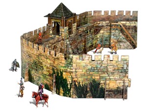 Крепостная стена, Сборная модель из картона, серии Средневековый город, Умная бумага