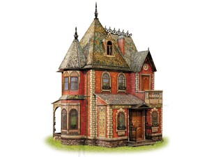Аппликации и декупаж: Кукольный дом I, Викторианской эпохи, Сборная модель из картона, Умная бумага