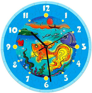 Часы и время года: Пазл-часы Золотая рыбка 61 эл., Умная бумага