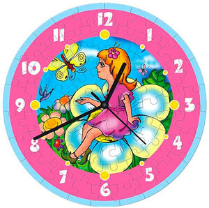 Часы и время года: Пазл-часы Дюймовочка, 61 эл., Умная бумага