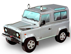 Моделювання: LandRover Defender 90 (металлик) серии Автомобили, Сборная игровая модель из картона, Умная бумага
