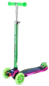 Детский транспорт: Самокат детский Hyper (ABEC-7, до 12 лет/60 кг), chameleon green violet, Bugs