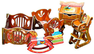 Детская, коллекционный набор сборной мебели из картона, Умная бумага