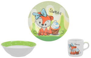 Набор посуды 3 предмета (керамика") Sweet Fox, Limited Edition