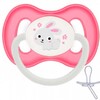 Пустышка Bunny & Company силиконовая симметричная, 0-6 мес, розовая, Canpol babies