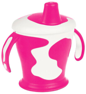 Поильники, бутылочки, чашки: Поильник-непроливайка Коровка, бело-розовый, Canpol babies