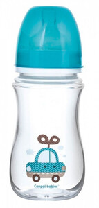 Поїльники, пляшечки, чашки: Бутылочка EasyStart Toys с широким горлышком, 240 мл, голубая, Canpol babies