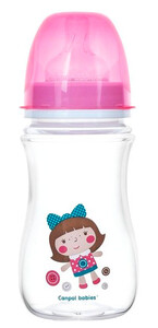 Пляшечки: Пляшка EasyStart Toys з широкою шийкою, 300 мл, рожева, Canpol babies