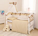 Бампер для кроватки Premium Starlet Р-023, бежево-коричневый, Twins дополнительное фото 1.