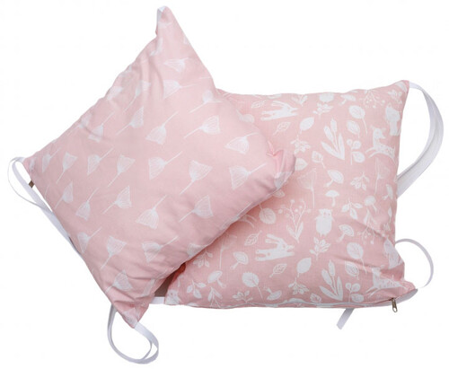 Постільна білизна: Бампер-подушки для кроватки Лесные жители, розовый, Twins