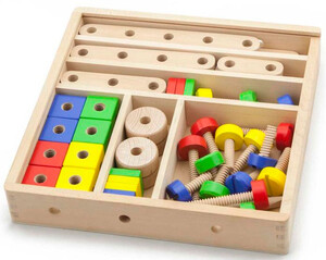 Ігри та іграшки: Набір будівельних блоків (болти і гайки), 53 деталі, Viga Toys