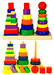 Набір дерев'яних пірамідок Три фігури, Viga Toys дополнительное фото 2.
