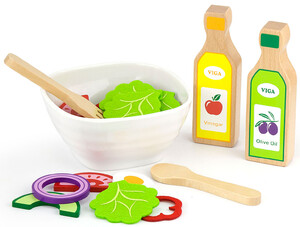 Игрушечная посуда и еда: Игровой набор Салат, 36 эл., Viga Toys