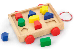 Кубики, пірамідки і сортери: Сортер Візок з блоками, Viga Toys