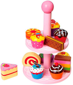 Іграшковий посуд та їжа: Игрушка Витрина с пирожными, Viga Toys