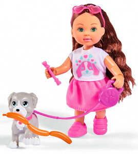 Куклы: Эви с собачкой на прогулке, Steffi & Evi Love