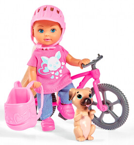 Куклы: Эви с собачкой на велосипедной прогулке, Steffi & Evi Love
