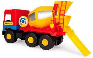 Машинки: Іграшкова бетономішалка Middle Truck (червона кабіна), Wader
