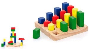 Розвивальні іграшки: Набір дерев'яних блоків Форма і розмір, Viga Toys